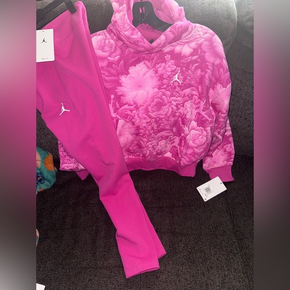 Jordan Other - Pink Jordan Floral Hoodie and legging Set girls new